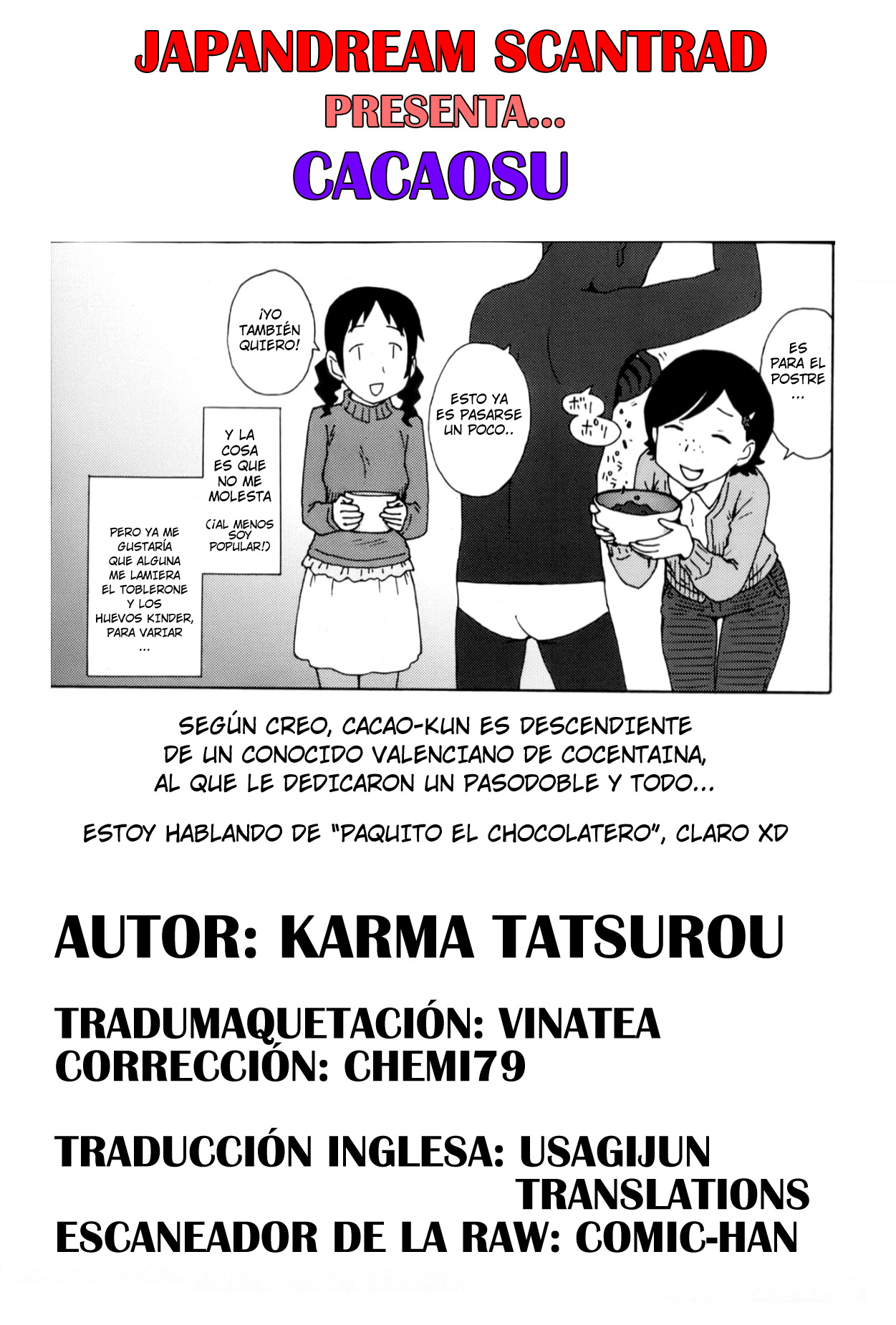 [Karma Tatsurou] Cacaosu (Monthly Vitaman 2013-03) [Spanish] {JapanDream Scantrad} [かるま龍狼] かかおす (月刊 ビタマン 2013年3月号) [スペイン翻訳]
